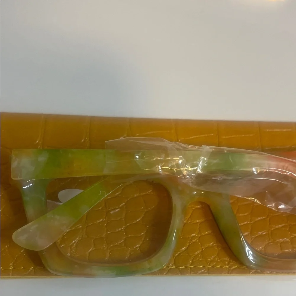 Green Rhinestone Reading glasses  with Pearl Accents